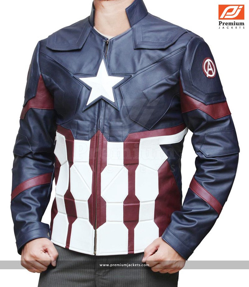 Civil War Jacket in Captain America Made by Leather
