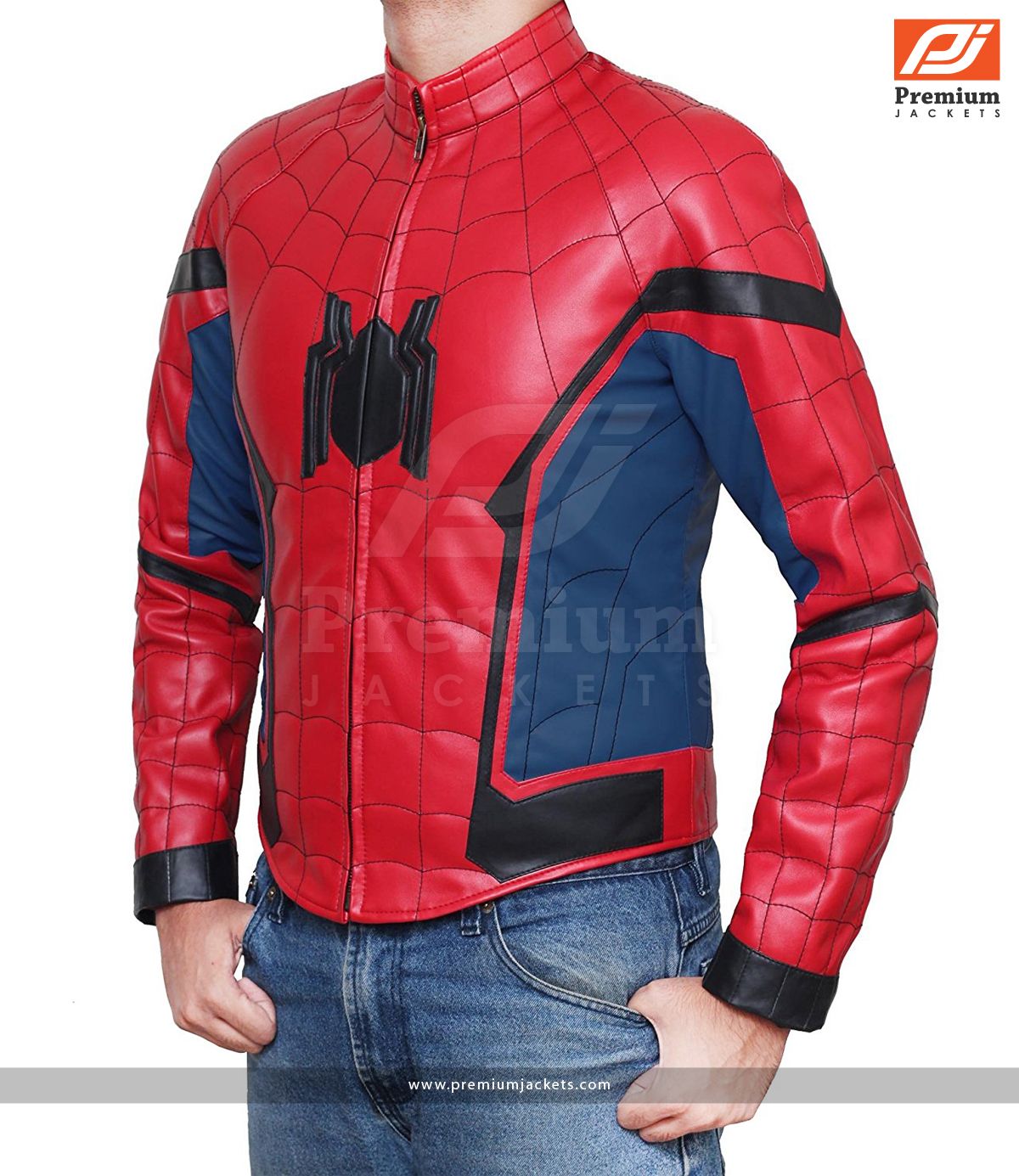 overeenkomst Assimileren Lounge Spiderman Leather Jacket for Mens Worn by Peter Parker