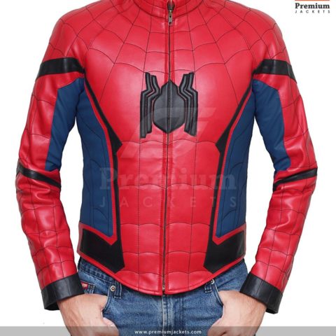 Spiderman Leather Jacket for Mens Worn by Peter Parker